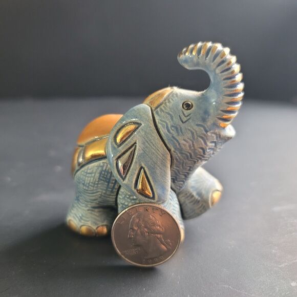 Rinconada Design Rinca Babies Collection #1704 Elephant Blue Gold & Platinum - Picture 11 of 12